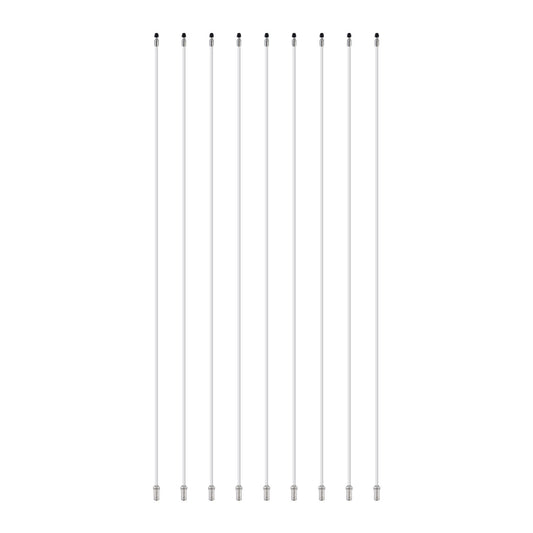 7' White Regulation Flagpole - Set of 9 Poles