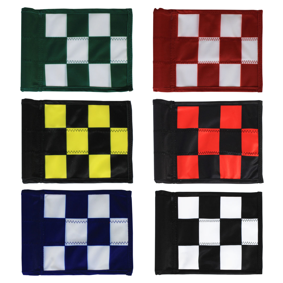 Practice Green Checkered Flags - 6"x8" Set of 3