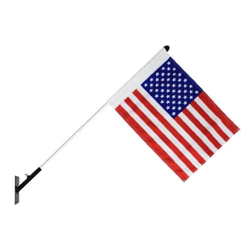 Flush Wall Mount Flagpole Holder with American Flag