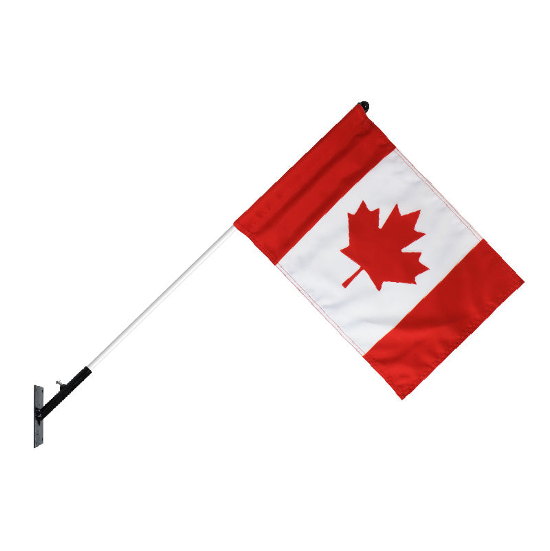 Flush Wall Mount Flagpole Holder with Canadian Flag