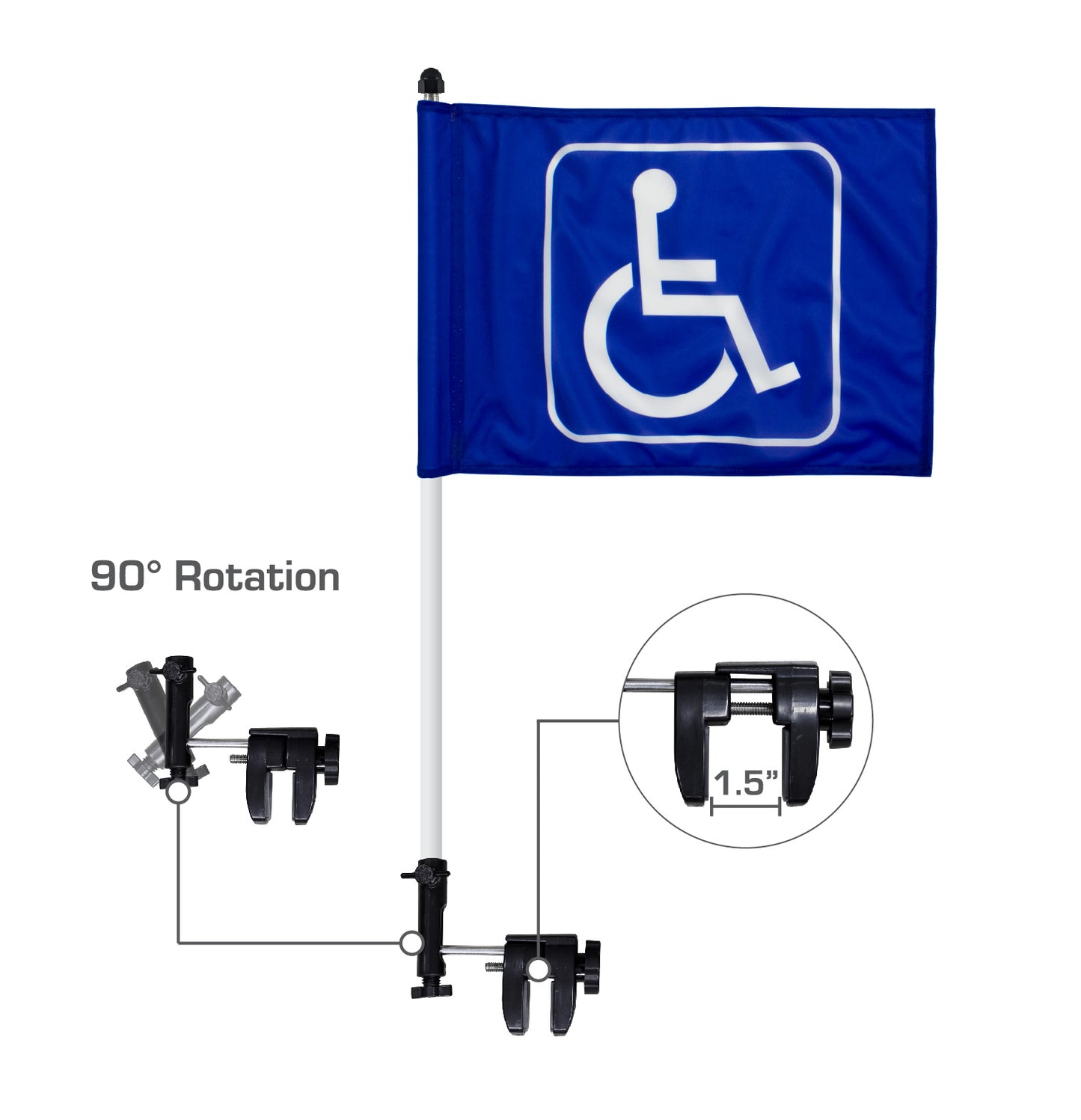 Universal Flag Holder with 14x20" Handicap Flag