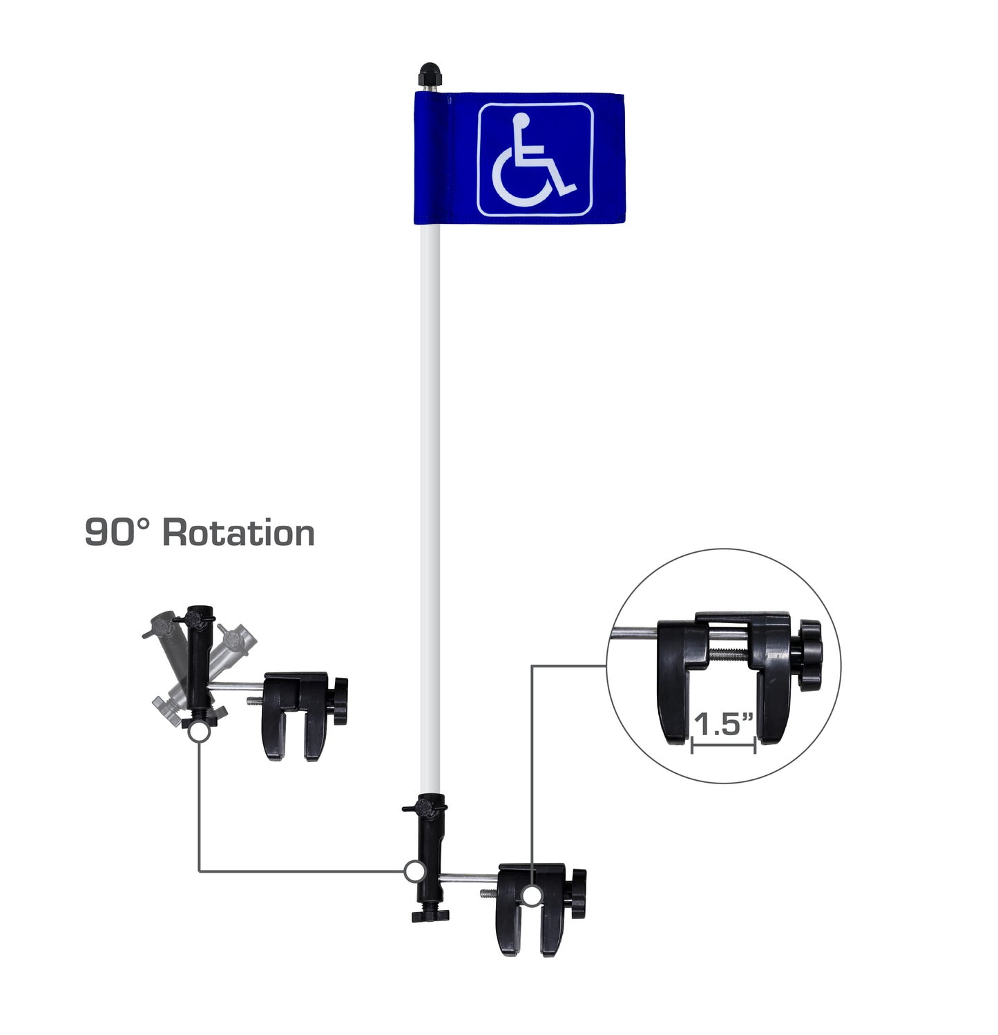 Universal Flag Holder with 6x8" Handicap Flag