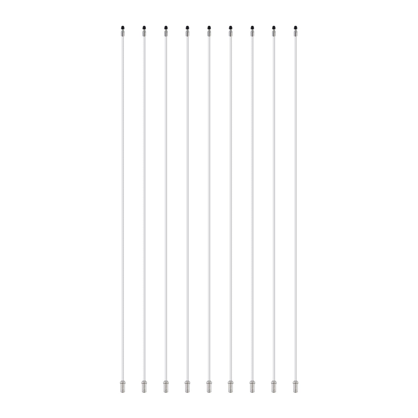 7' White Regulation Flagpole - Set of 9 Poles