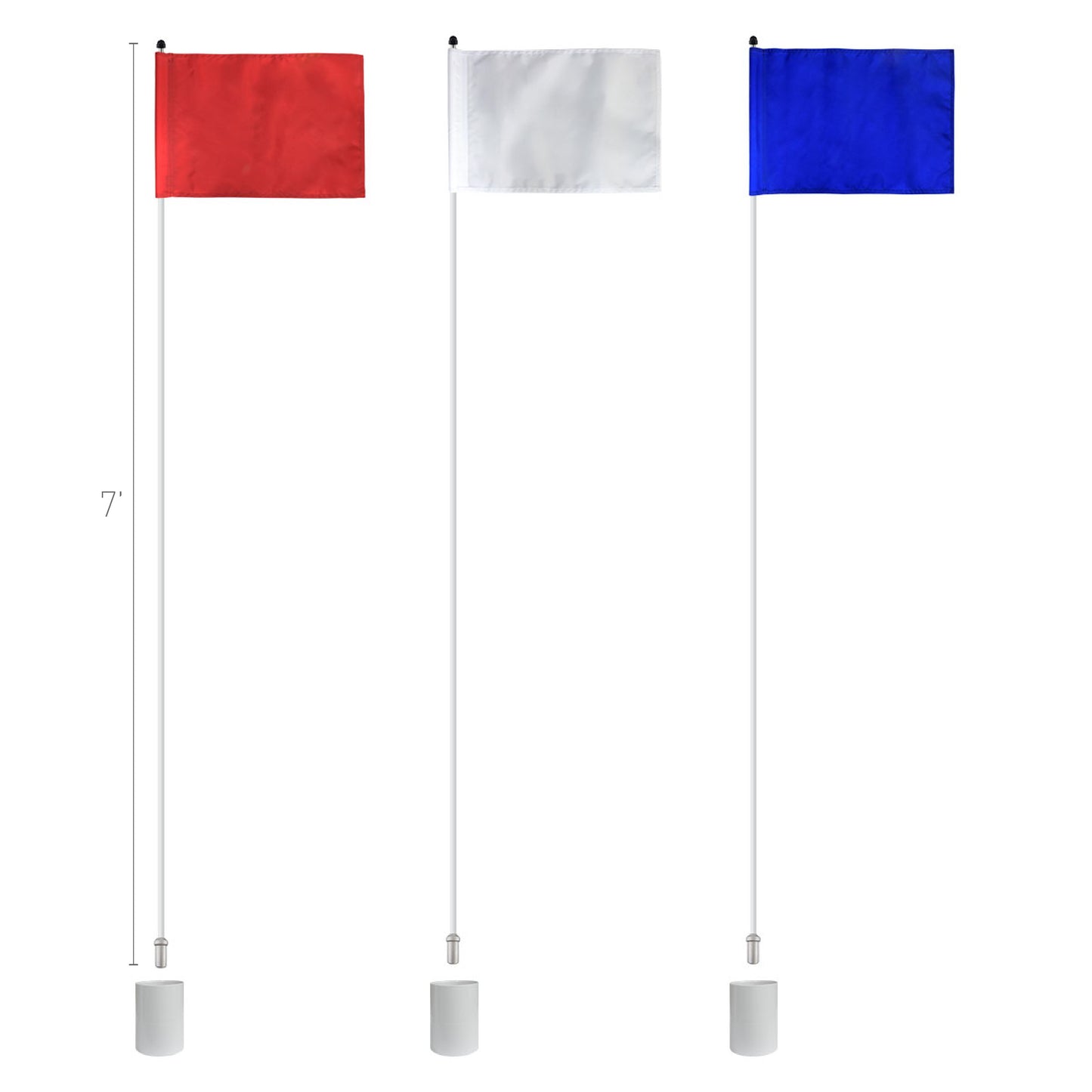 Nylon Flag Golf Package - Set of 3 - 6" Plastic Cup
